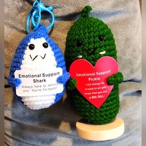 2 Handmade Crochet – Emotional Support Plushie | Funny Stress Relief Toy